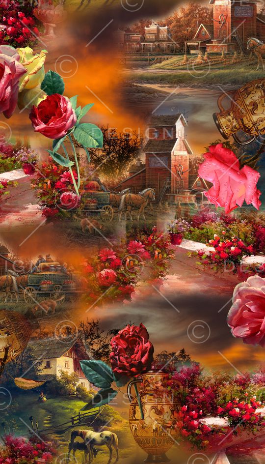 玫瑰花印花华亿平台图片