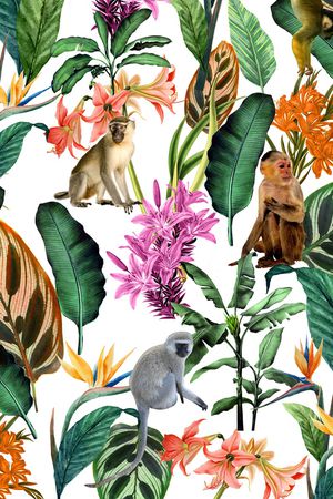 动物花卉印花华亿平台图片