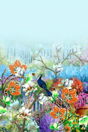 玉兰花印花华亿平台图片