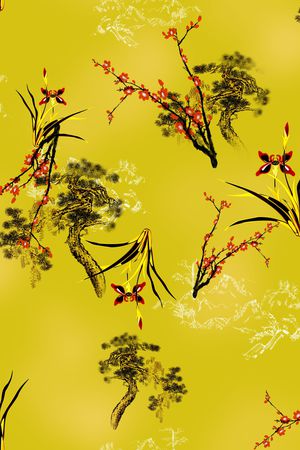 花卉印花华亿平台图片