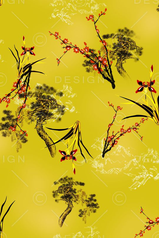 花卉印花华亿平台图片