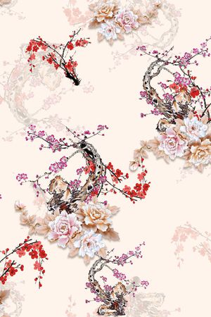 花卉印花华亿平台图片