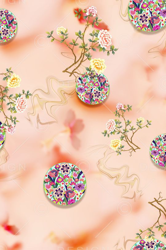 花卉印花华亿平台图片