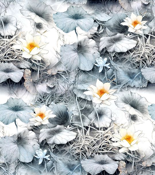 玉兰花印花华亿平台图片