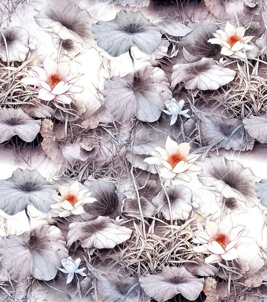 玉兰花印花华亿平台图片