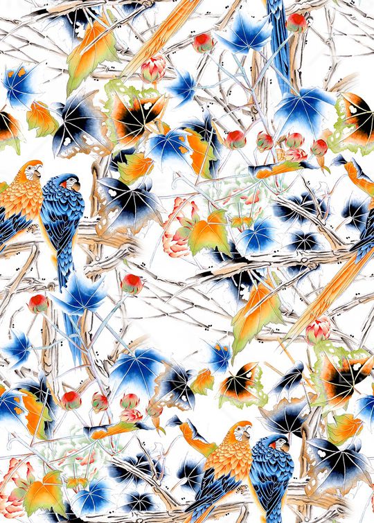 玉兰花印花华亿平台图片