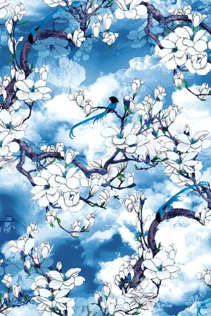 玉兰花印花华亿平台图片