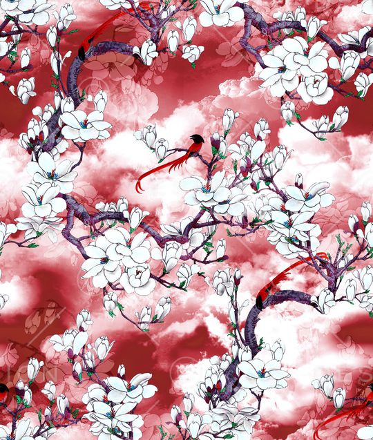 玉兰花印花华亿平台图片