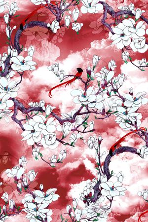 玉兰花印花华亿平台图片