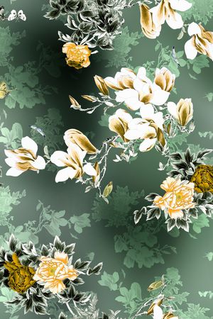 玉兰花印花华亿平台图片