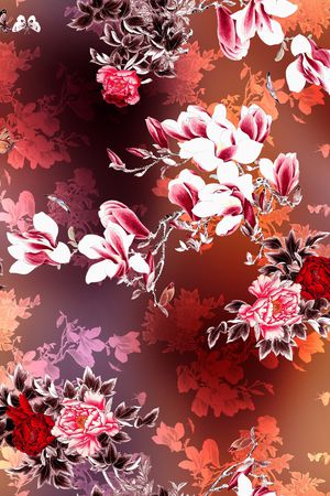 玉兰花印花华亿平台图片