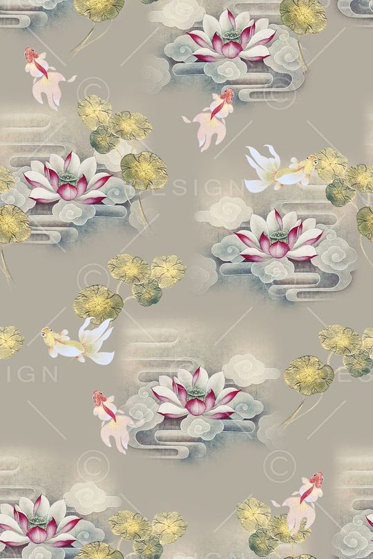 荷花印花华亿平台图片