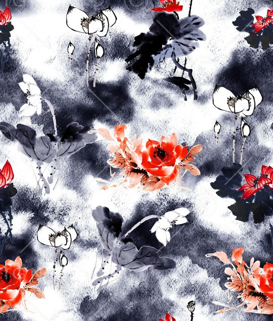 荷花印花华亿平台图片