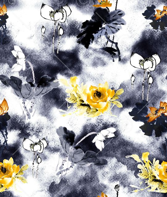 荷花印花华亿平台图片