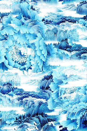 青花瓷印花华亿平台图片