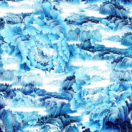 青花瓷印花华亿平台图片