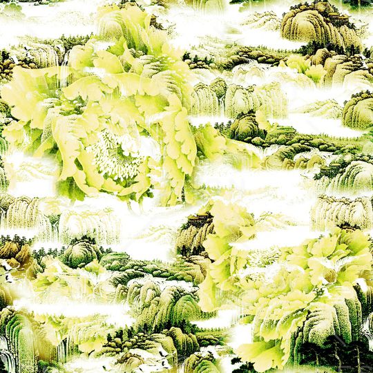 青花瓷印花华亿平台图片