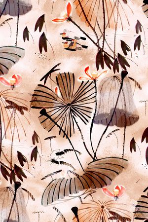 青花瓷印花华亿平台图片