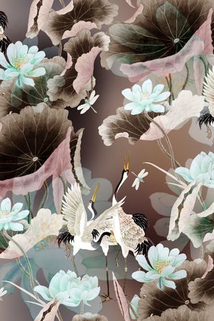 荷花印花华亿平台图片