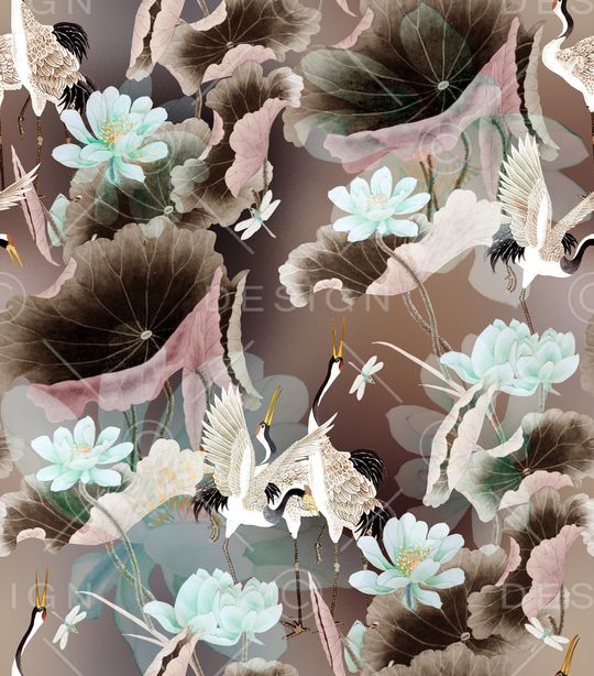 荷花印花华亿平台图片