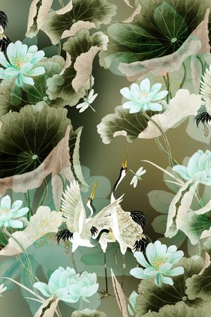 青花瓷印花华亿平台图片