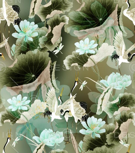 青花瓷印花华亿平台图片