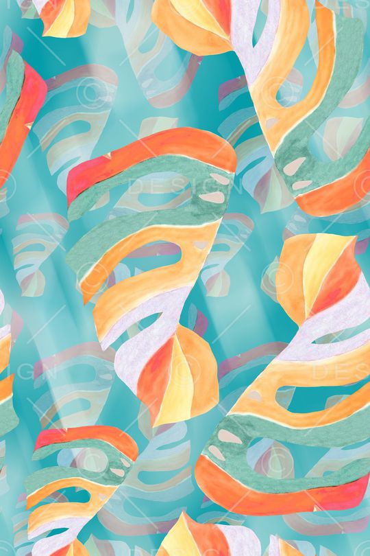 绿植树叶印花华亿平台图片