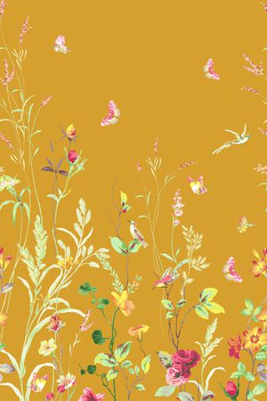 花卉蝴蝶印花华亿平台图片