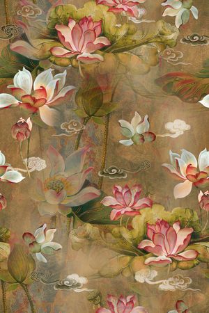 荷花印花华亿平台图片