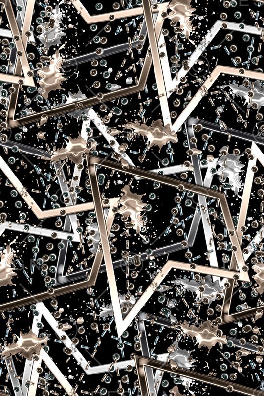 抽象男装印花华亿平台图片