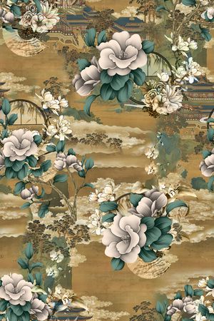 花卉印花华亿平台图片