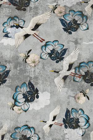 仙鹤印花华亿平台图片