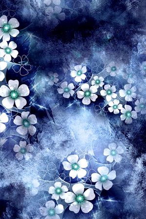 电脑手绘花印花华亿平台图片