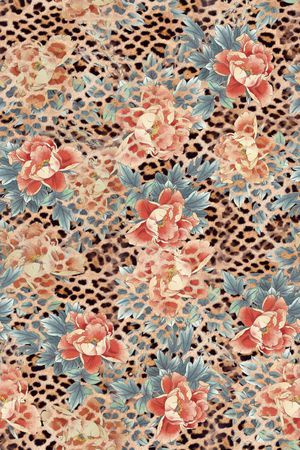 中老年花卉印花华亿平台图片