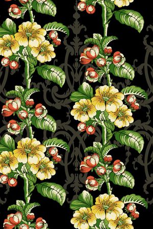 彩底花卉印花华亿平台图片