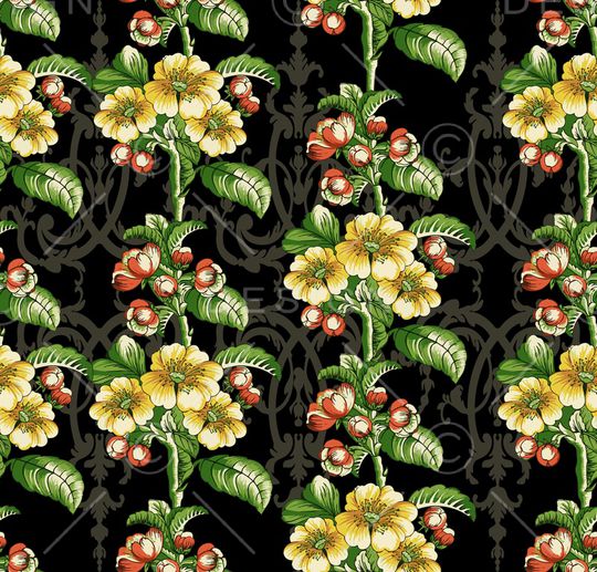 彩底花卉印花华亿平台图片