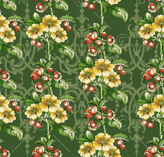 彩底花卉印花华亿平台图片