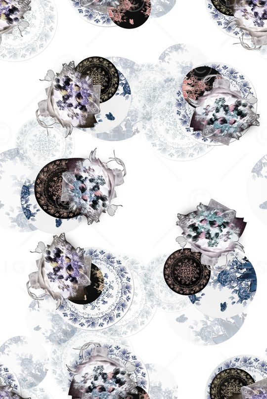 青花瓷印花华亿平台图片