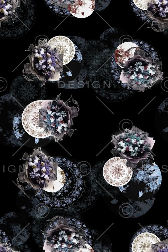 青花瓷印花华亿平台图片