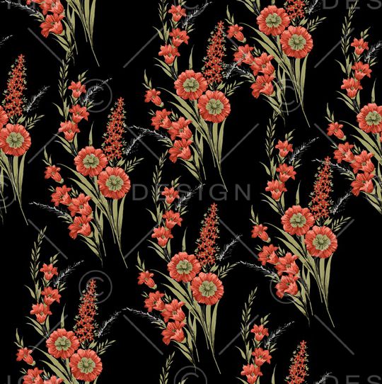 彩底花卉印花华亿平台图片