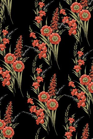 彩底花卉印花华亿平台图片