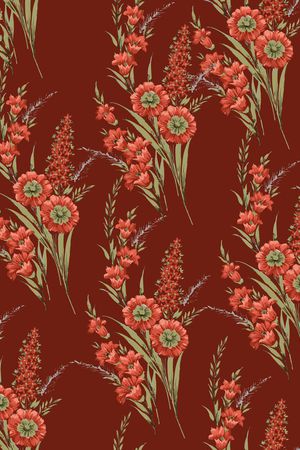 彩底花卉印花华亿平台图片