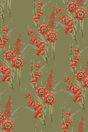 彩底花卉印花华亿平台图片