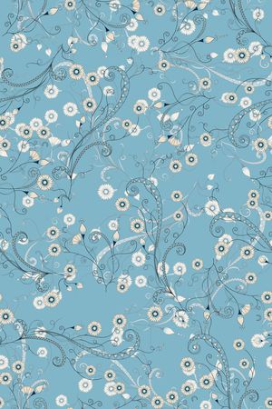 清爽底花卉印花华亿平台图片