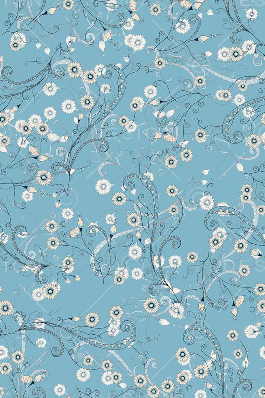 清爽底花卉印花华亿平台图片