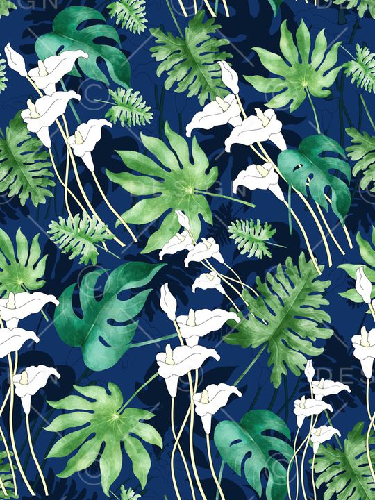 绿植树叶印花华亿平台图片