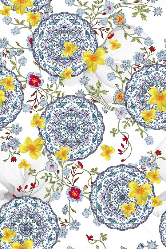 花卉印花华亿平台图片