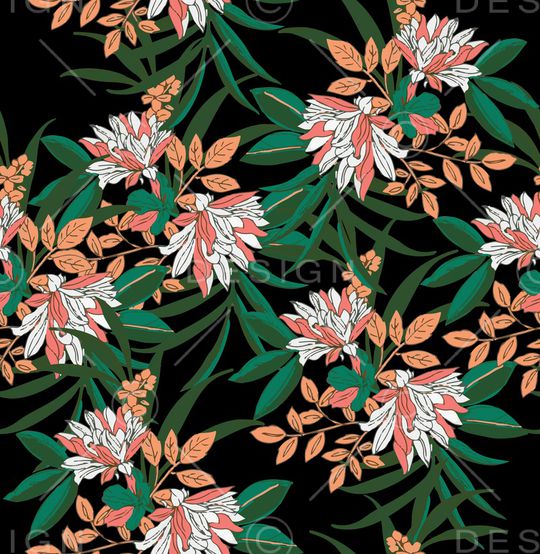 彩底花卉印花华亿平台图片