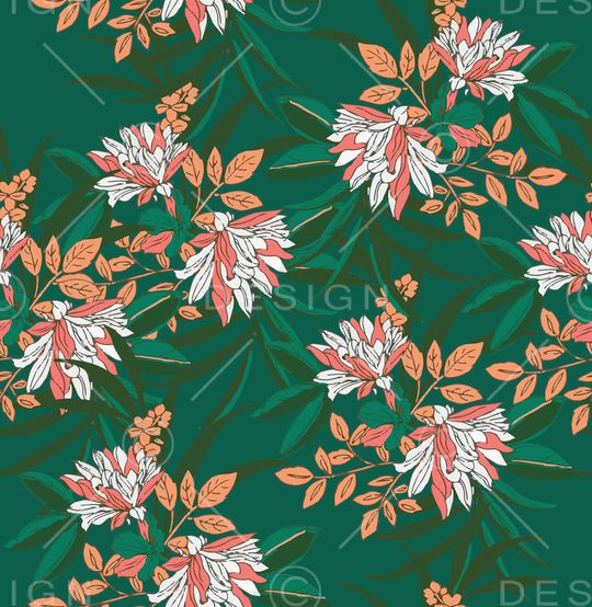 彩底花卉印花华亿平台图片