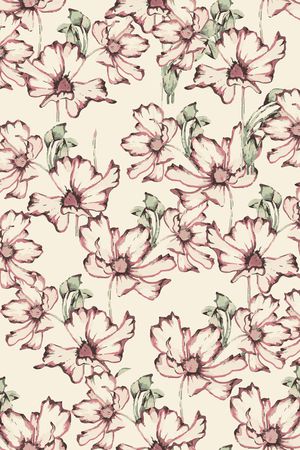 黑底花卉印花华亿平台图片